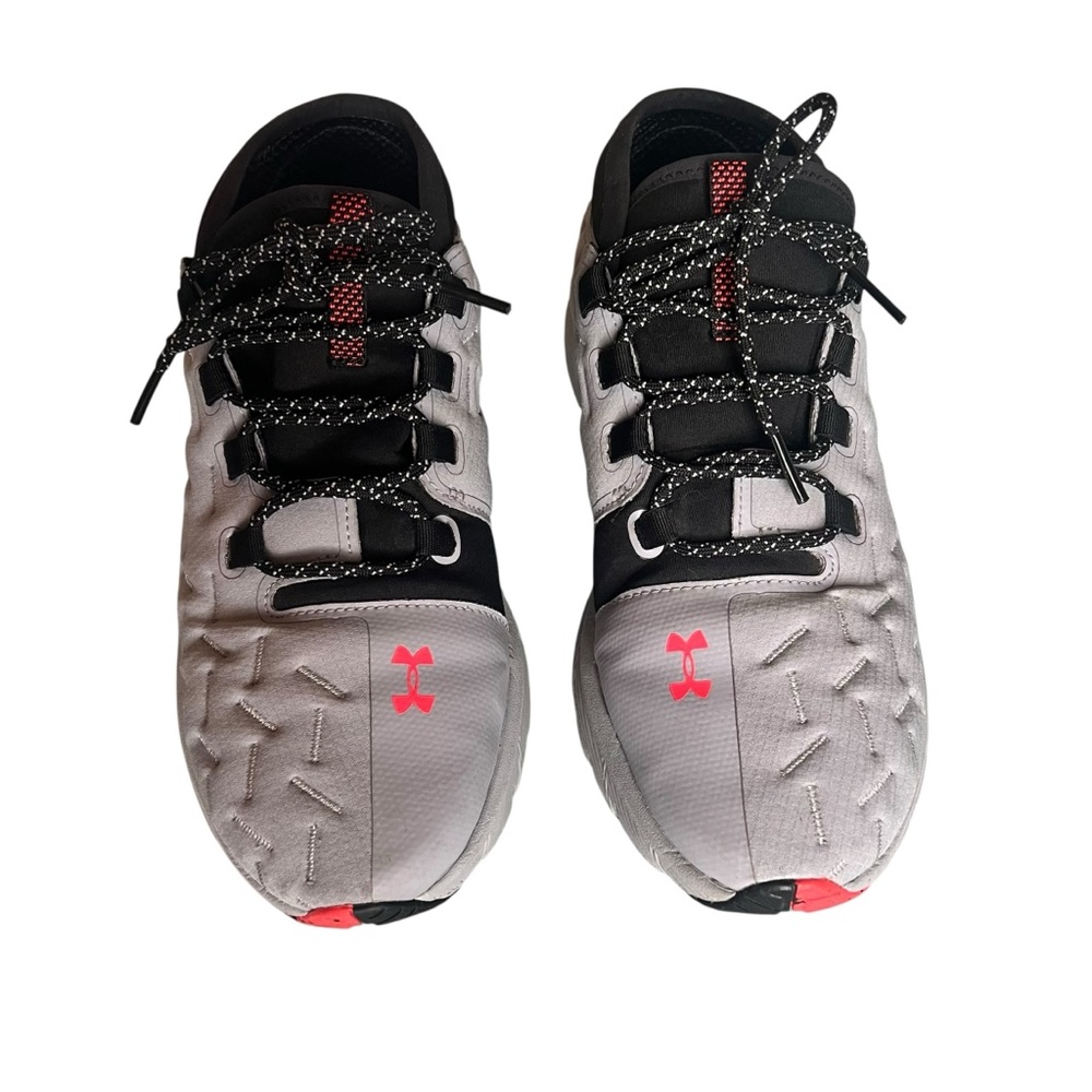 Under Armour Women’s 9.5 Charged Running Shoes Gray Black Neon - Picture 8 of 9